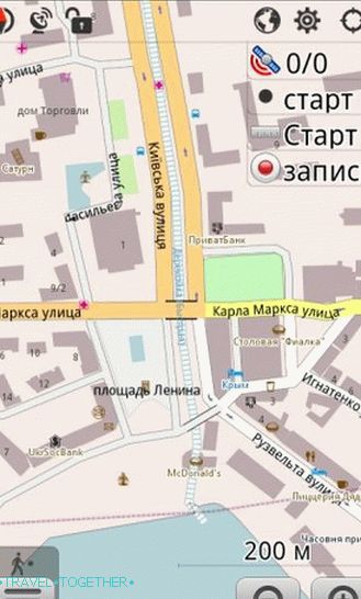 Векторска мапа Јалте у програму ОсмАнд