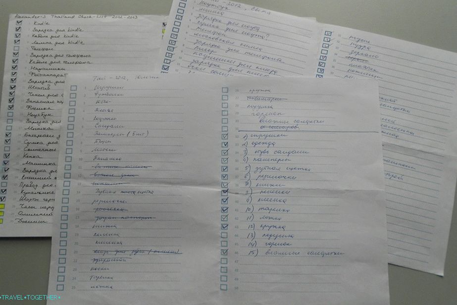 Проверите листу за прикупљање ствари од сваког члана породице