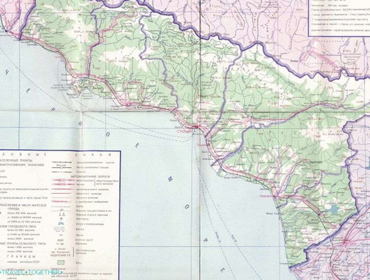Велика мапа Абхазије.